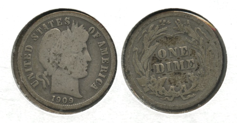 1909 Barber Dime Good-4 #m