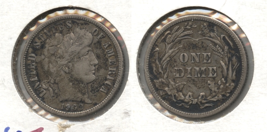 1909 Barber Dime VF-20 #d