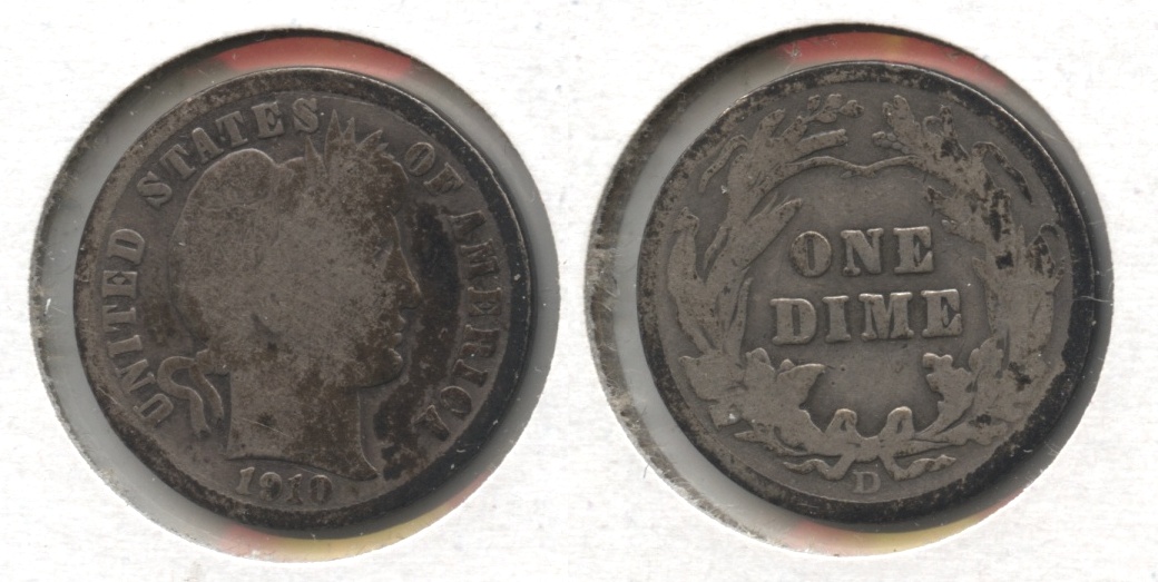 1910-D Barber Dime Good-4
