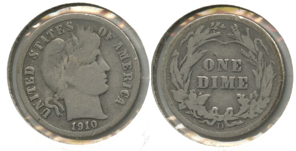 1910-D Barber Dime Good-4 #d