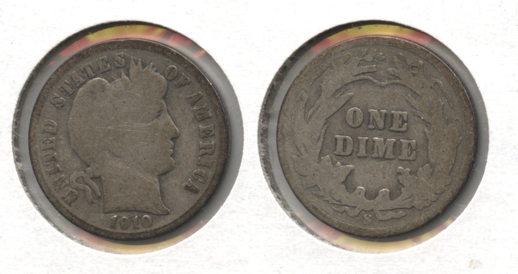 1910-S Barber Dime Good-4