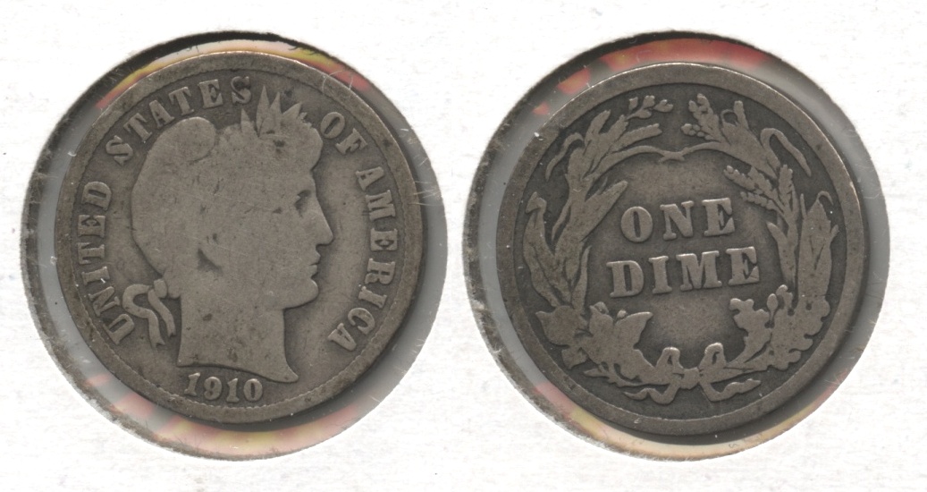 1910 Barber Dime Good-4 #e