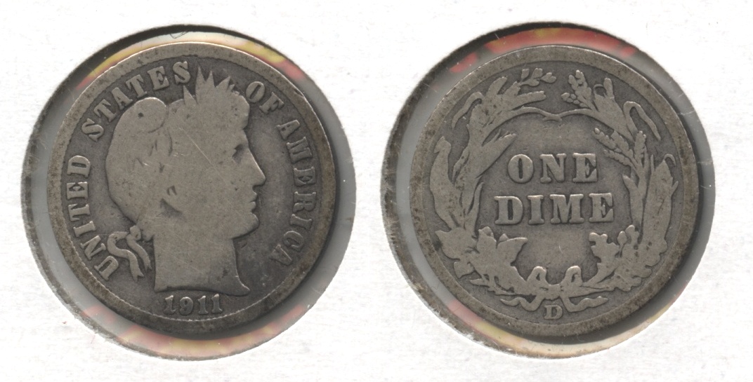 1911-D Barber Dime Good-4 #a