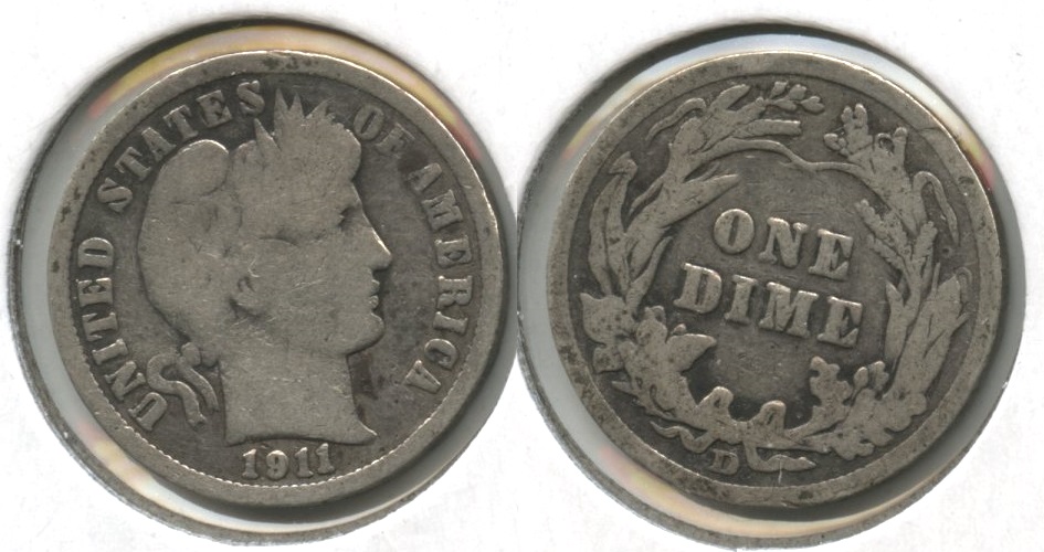 1911-D Barber Dime Good-4 #c