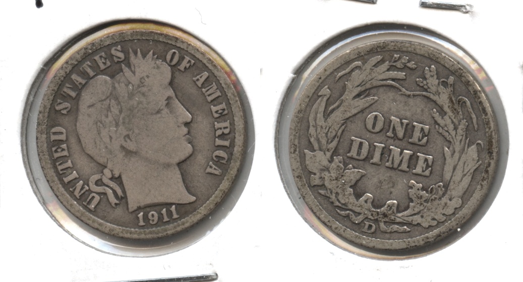 1911-D Barber Dime VG-8