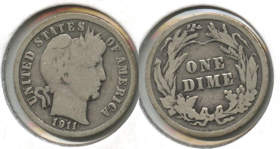 1911 Barber Dime Good-4 #ae