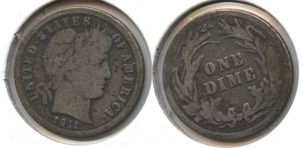1911 Barber Dime Good-4 #b