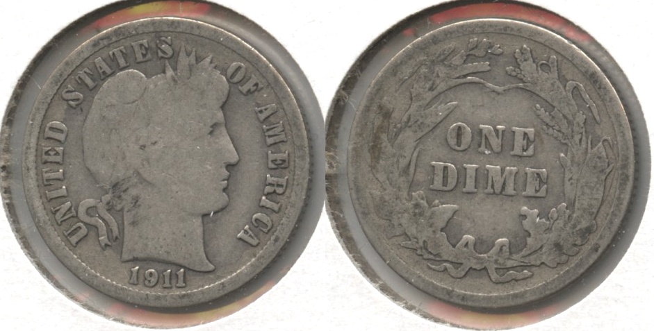 1911 Barber Dime Good-4 #c