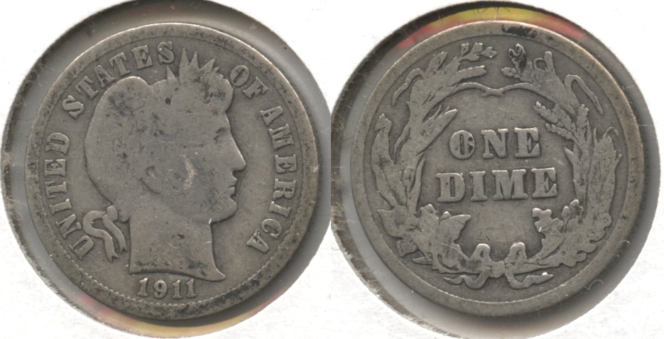 1911 Barber Dime Good-4 #d