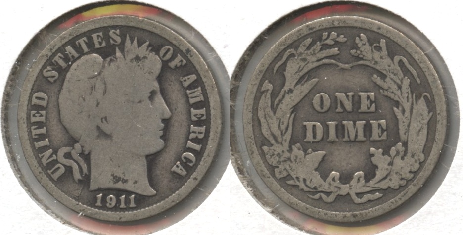 1911 Barber Dime Good-4 #j