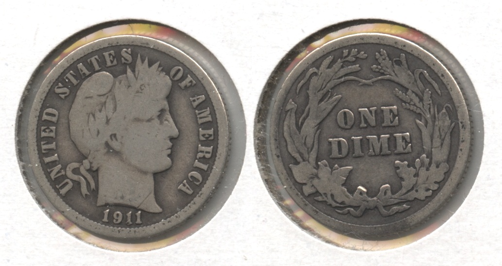 1911 Barber Dime Good-4 #s