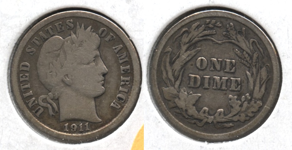 1911 Barber Dime VG-8 #b