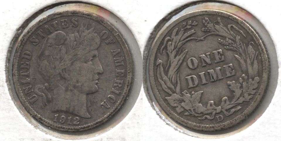 1912-D Barber Dime Fine-12