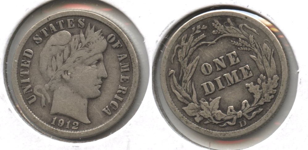 1912-D Barber Dime Fine-12 #c