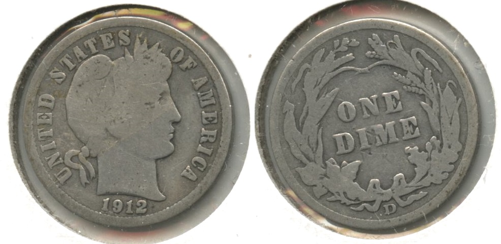 1912-D Barber Dime Good-4 #f