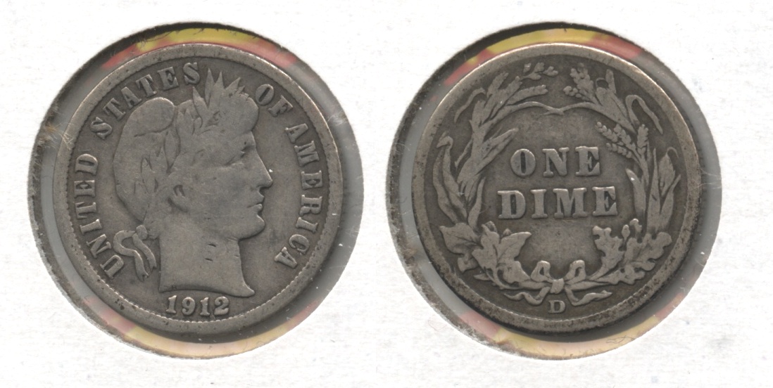 1912-D Barber Dime VG-8 #a