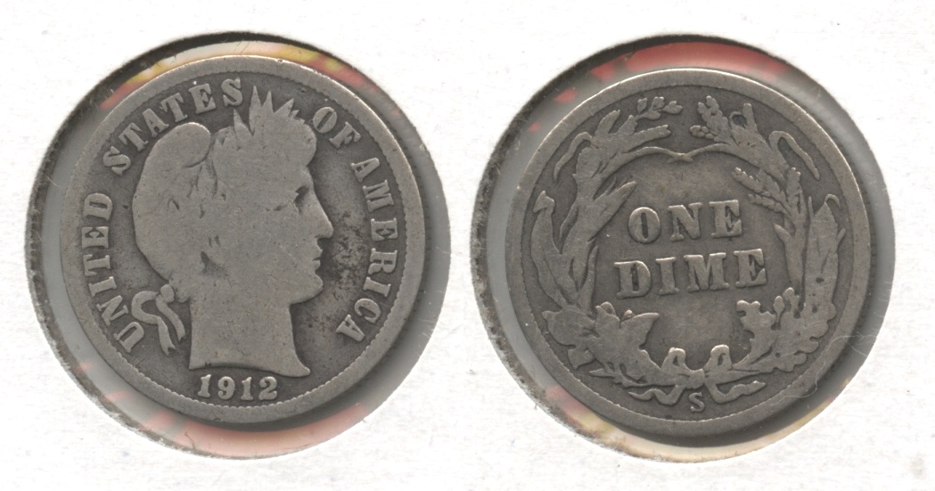 1912-S Barber Dime Good-4 #a