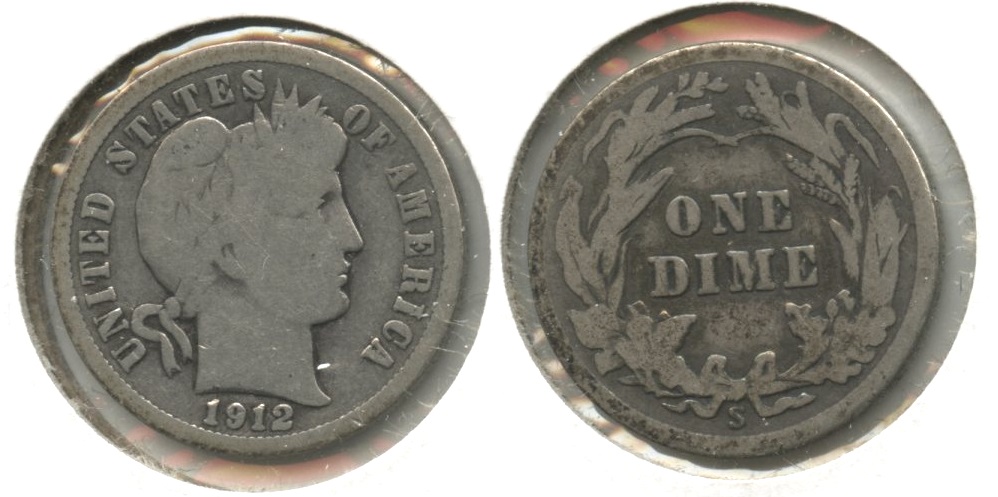 1912-S Barber Dime Good-4 #d