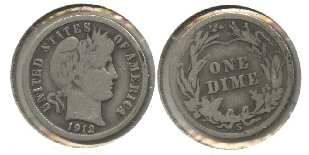 1912-S Barber Dime Good-4 #e