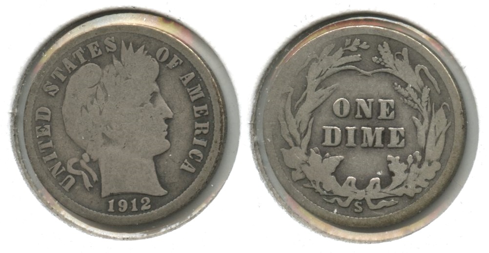1912-S Barber Dime Good-4 #g