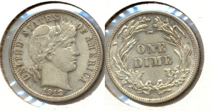 1912 Barber Dime AU-50 a