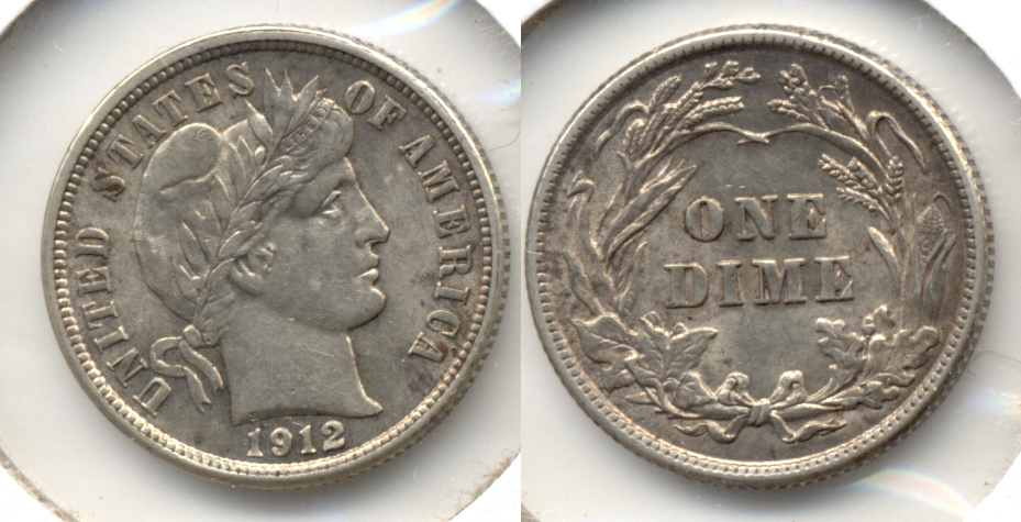 1912 Barber Dime AU-50 b