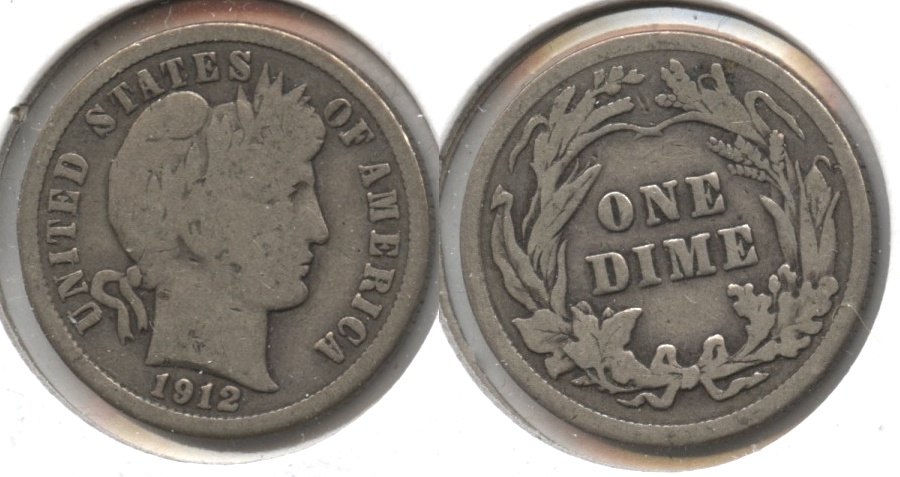 1912 Barber Dime Good-4 #f
