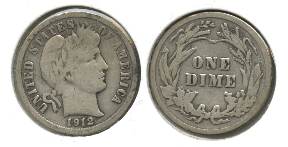 1912 Barber Dime VG-8 #d