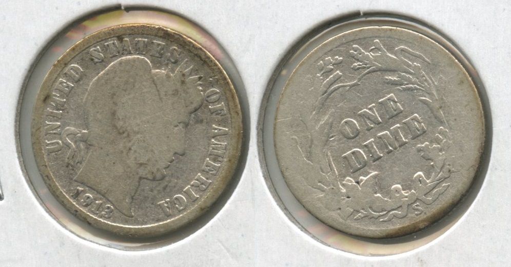 1913-S Barber Dime AG-3 #c