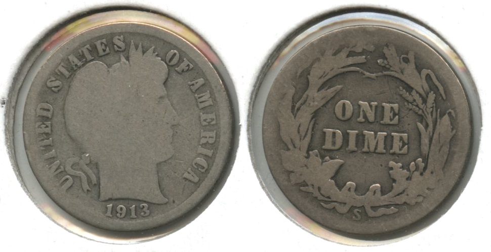 1913-S Barber Dime Good-4 #c