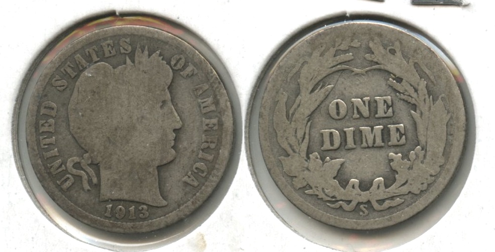 1913-S Barber Dime Good-4 #d
