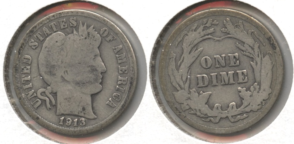 1913 Barber Dime Good-4 #a
