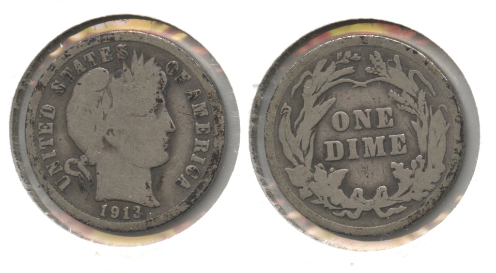 1913 Barber Dime Good-4 #ab