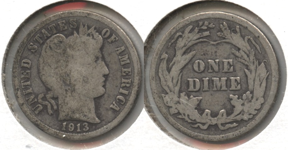 1913 Barber Dime Good-4 #l