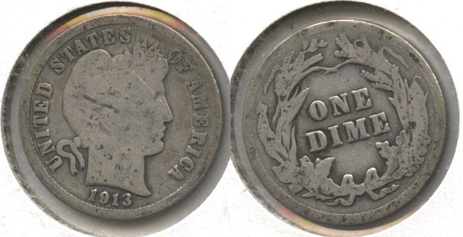 1913 Barber Dime Good-4 #p