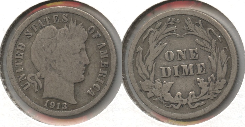 1913 Barber Dime Good-4 #t