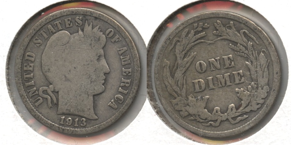 1913 Barber Dime Good-4 #v