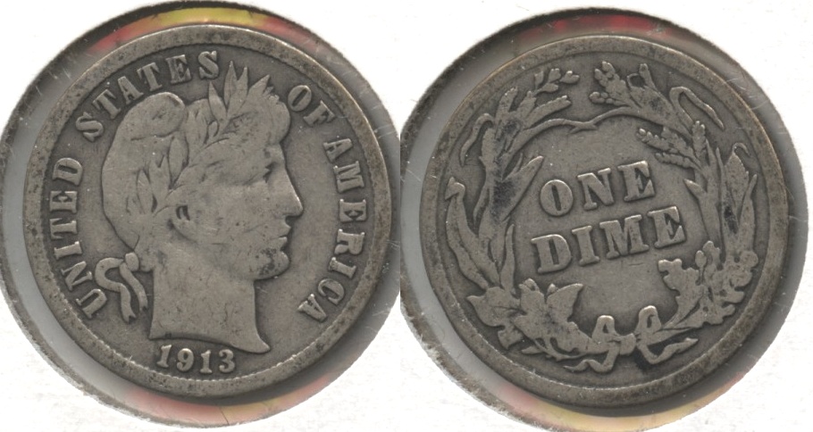 1913 Barber Dime VG-8