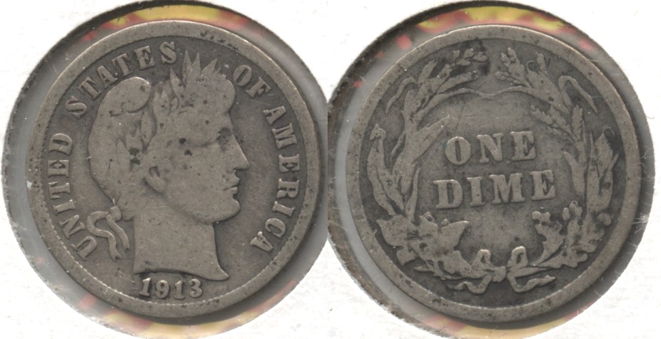 1913 Barber Dime VG-8 #a