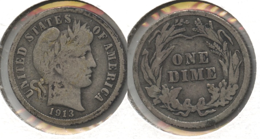 1913 Barber Dime VG-8 #c