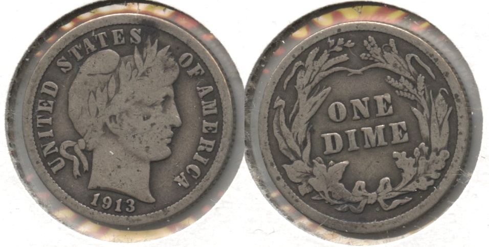 1913 Barber Dime VG-8 #e