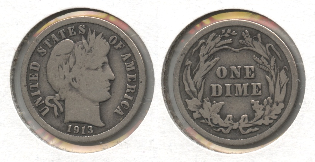 1913 Barber Dime VG-8 #j