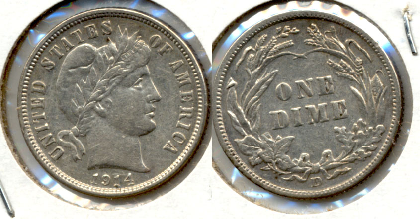 1914-D Barber Dime EF-40 a