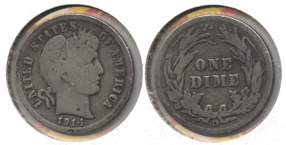 1914-D Barber Dime Good-4