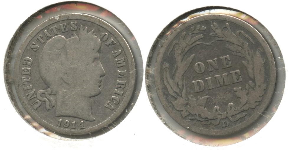1914-D Barber Dime Good-4 #ab