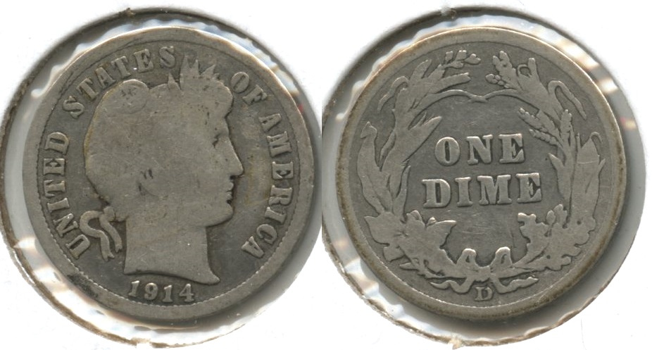 1914-D Barber Dime Good-4 #ae