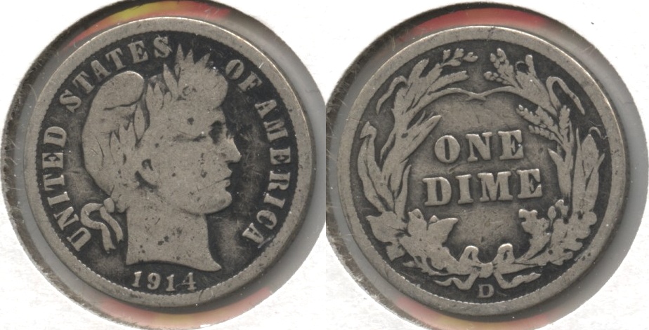 1914-D Barber Dime Good-4 #j