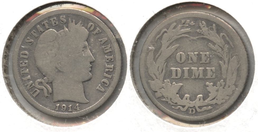 1914-D Barber Dime Good-4 #q