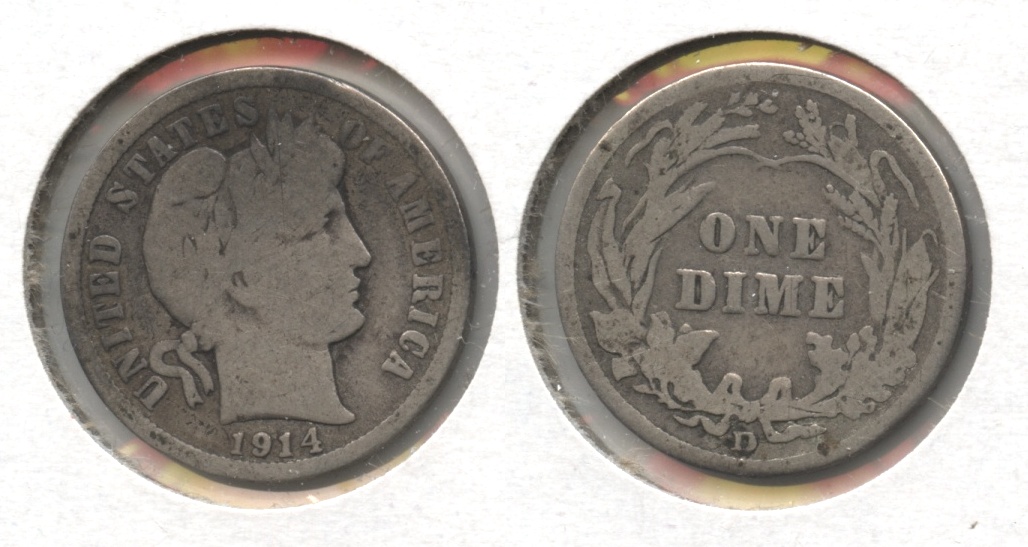 1914-D Barber Dime Good-4 #r