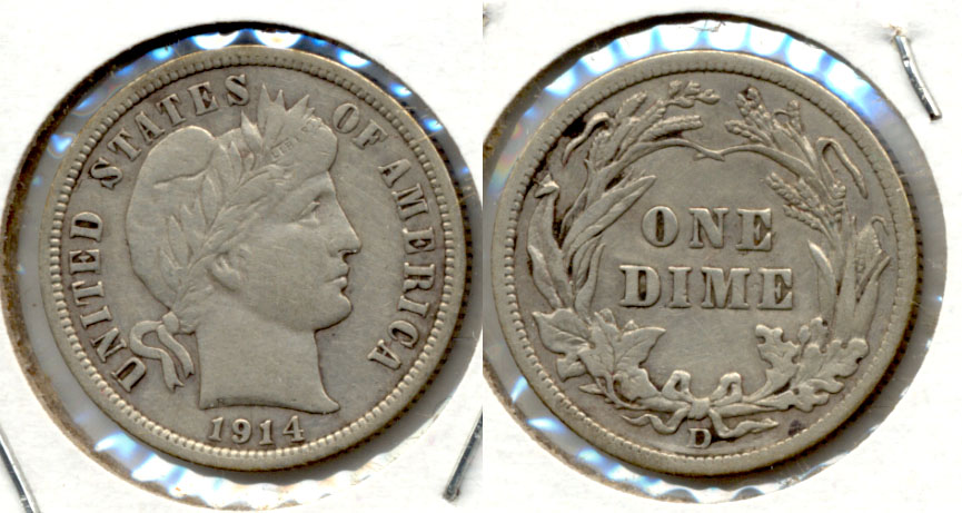 1914-D Barber Dime VF-20